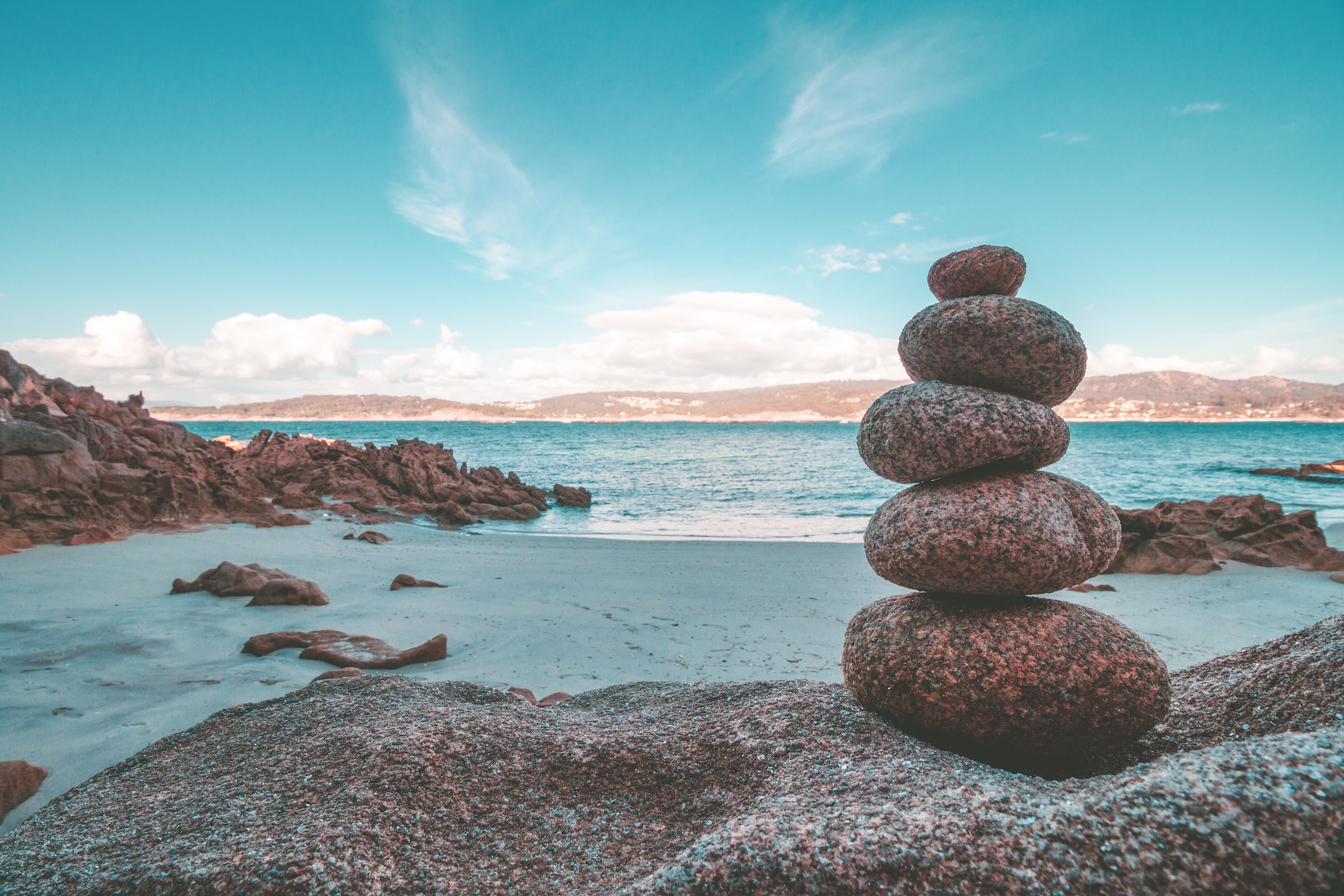 beach with sky and rocks