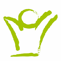 A painterly stylized outline of a human torso with arms stretched upward