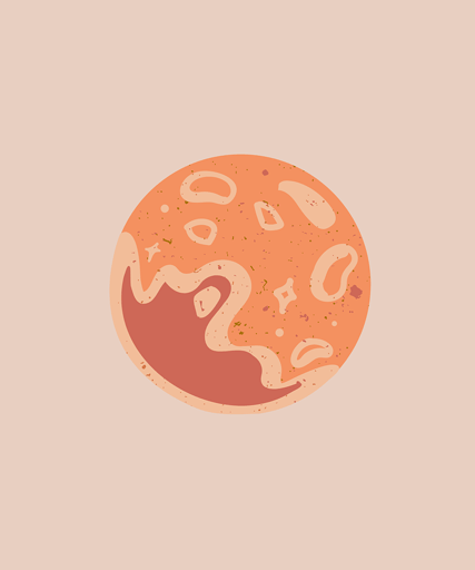 orange moon graphic