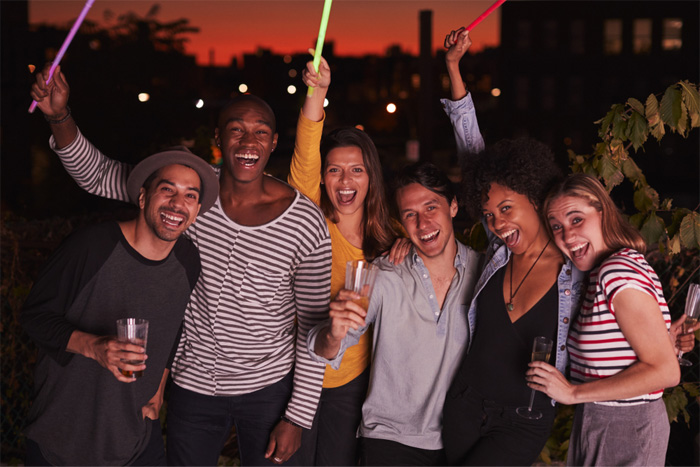 People with glowsticks
