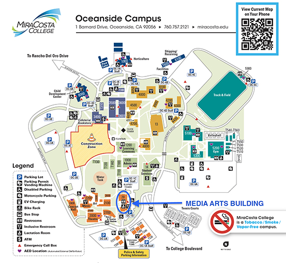 map to Media Arts building