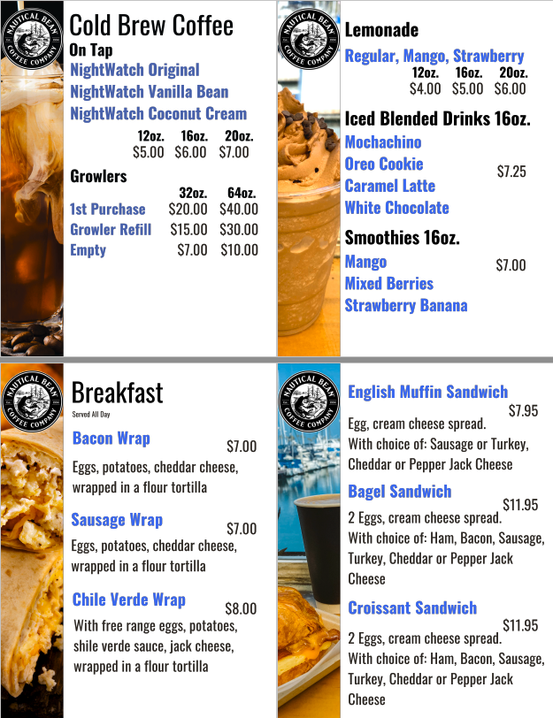 Nautical Bean Web Menu